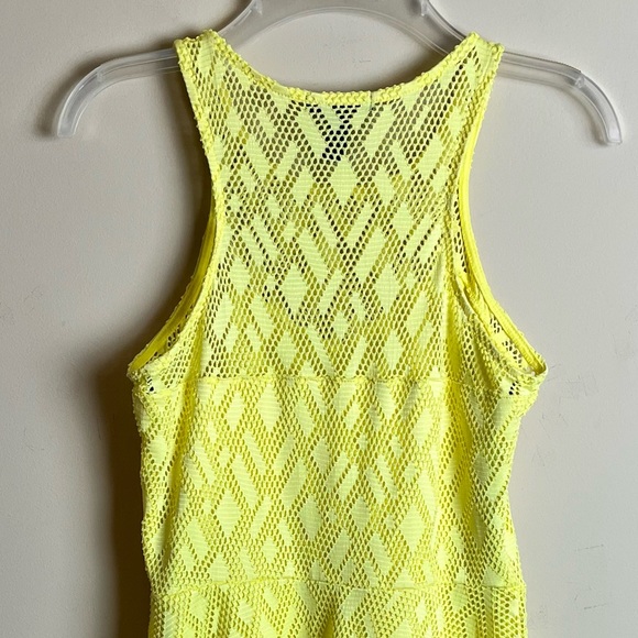 NWOT - Material Girl Yellow Open Weave Fit n Flare Razorback Dress - Picture 6 of 8